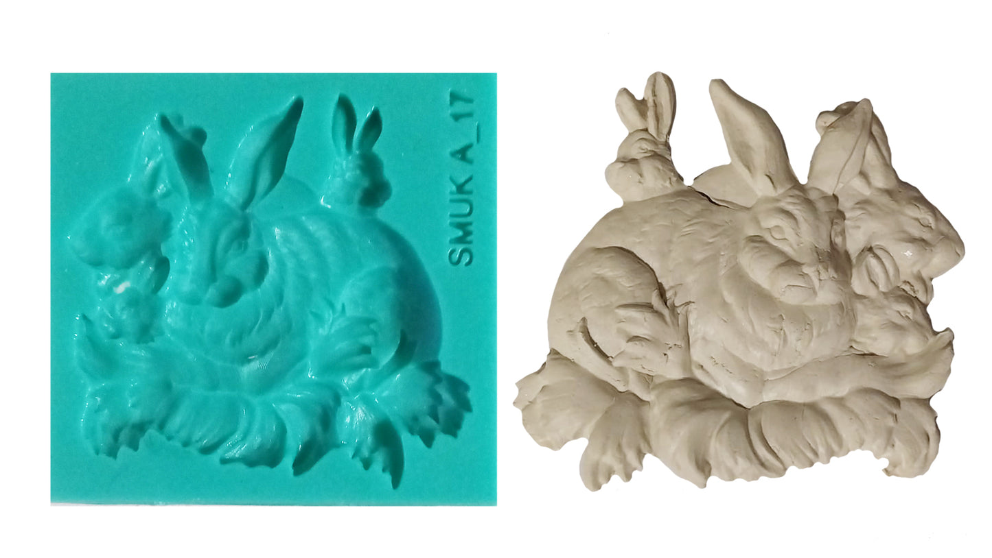 Animal Silicone Mould - ( A_17 ) 10cm x 10cm x 1.5cm