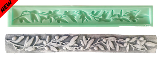 Olive Branch Border Silicone Mould - ( B_20 ) 22cm x 4.5cm x 1cm