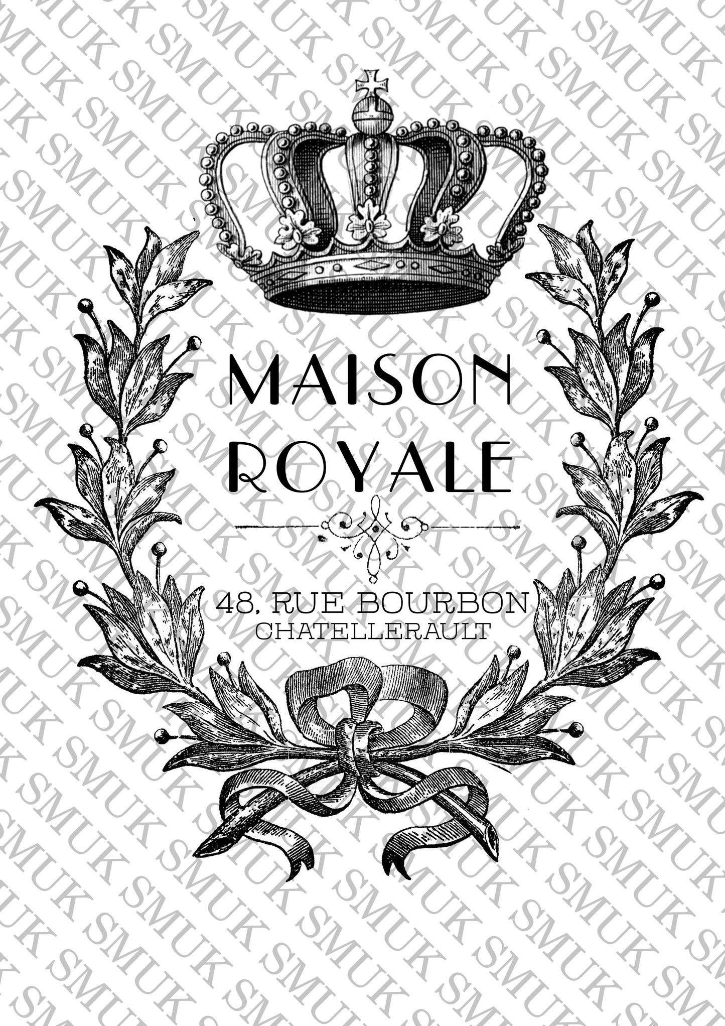 Maison Royale - Printable Old School Transfer - Decoupage