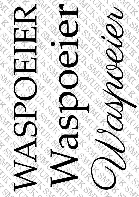 Waspoeier - Printable Old School Transfer - Decoupage